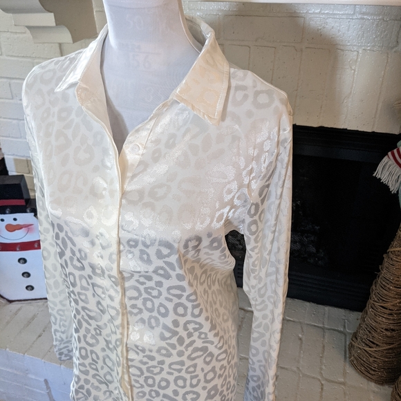 New Sexy Leopard Print Button Down Blouse - Picture 6 of 13